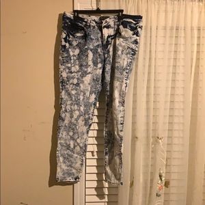 Acid wash denim jeans